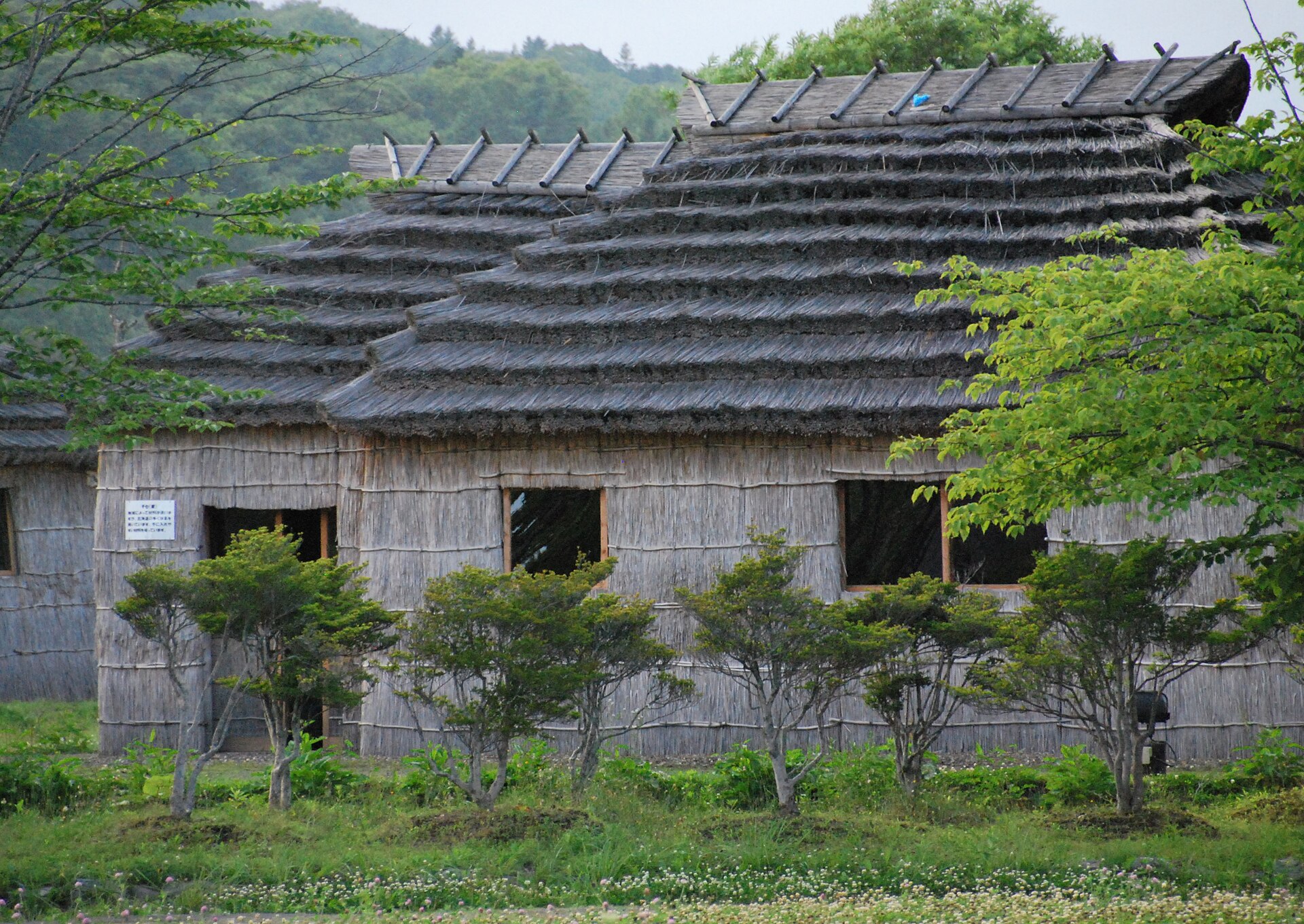 Restored Ainu lodgings at the Ainu Museum in Shiraoi, Hokkaido