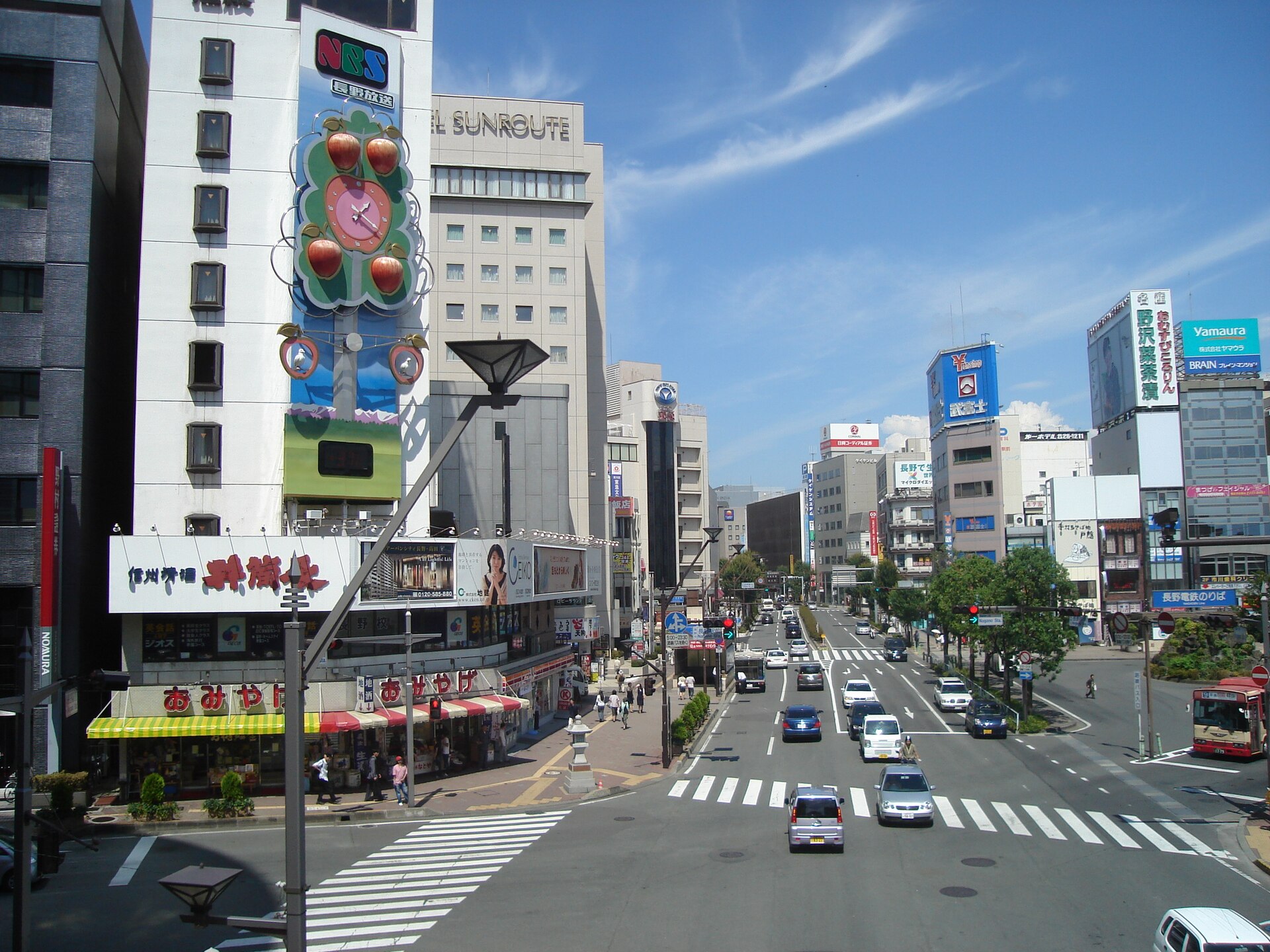 Picture of downtown Nagano, Japan next to Nagano Station